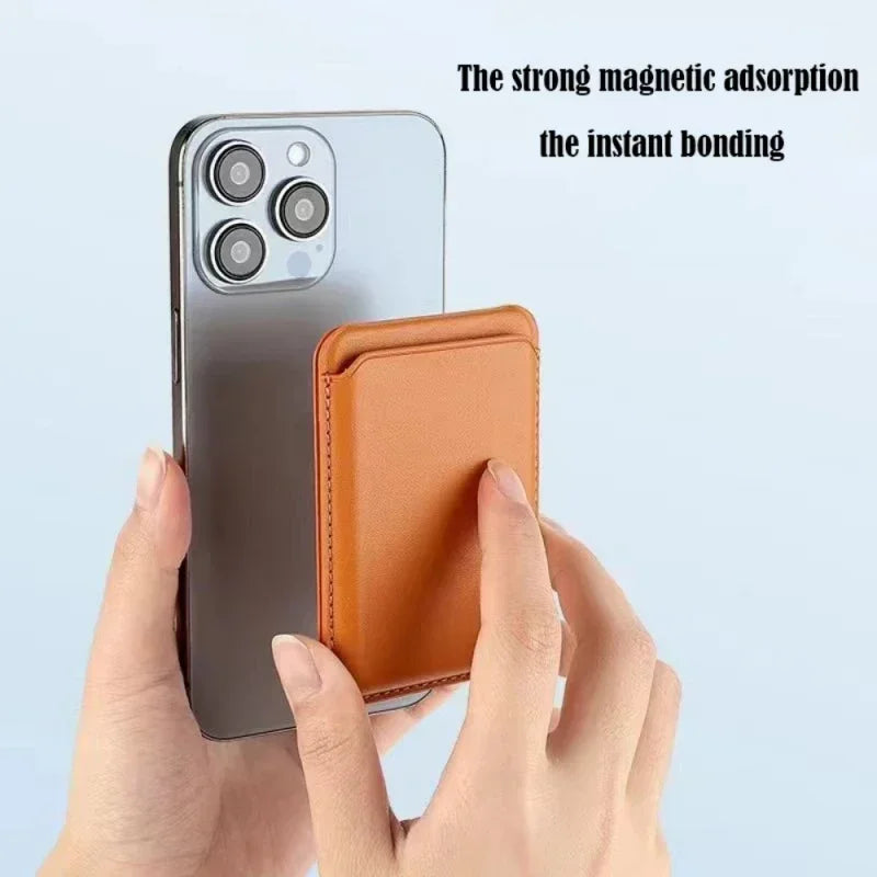 Strong Magnetic Leather Wallet Case with Hidden Stand for MagSafe – Card Holder Cover for iPhone 15 Pro Max, 14 & 13 Pro Max