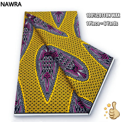 2026 African Real Wax Print Fabric - 100% Cotton Nigerian Ghana Style Pagne for Women