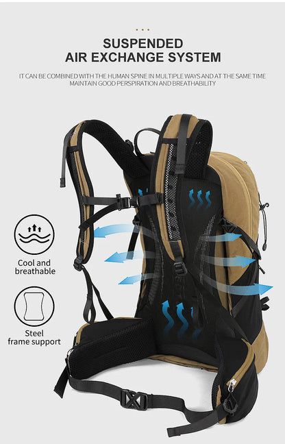 35L Mountaineering Backpack - Waterproof Outdoor Sports Bag for Men & Women, Camping & Hiking Rain Gear