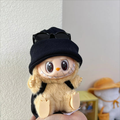 10cm Labubu Idol Mini Doll Clothes & Accessories – Backpack, Glasses, Hat | 1/6 BJD Cotton Doll Outfit Gift Set