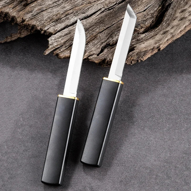 2 in 1 Double Knife Utility Tool - Stainless Steel Paring & Barbecue Cutter for Fishing, Camping, Outdoors