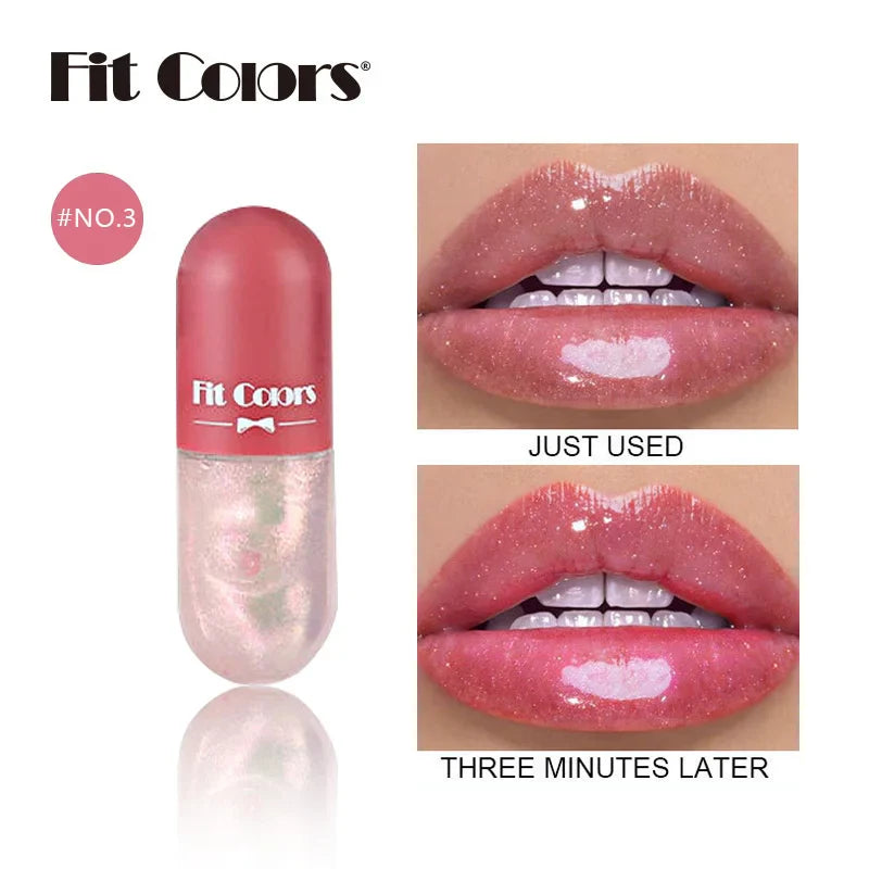Mini Capsule Liquid Lip Balm – Moisturizing Transparent Color-Changing Plumping Jelly Lip Gloss