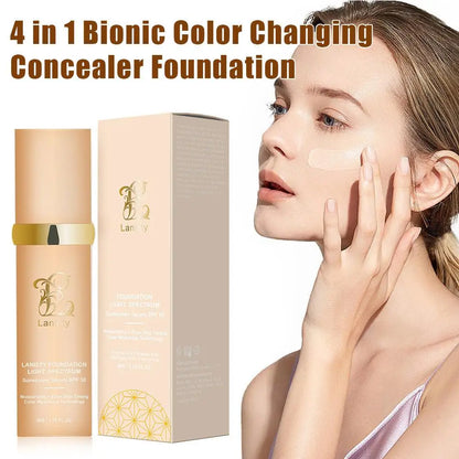 4-in-1 Biomimic Foundation with SPF50+ – Longwearing Light-Adaptive Concealer & Changing Coverage Formula
