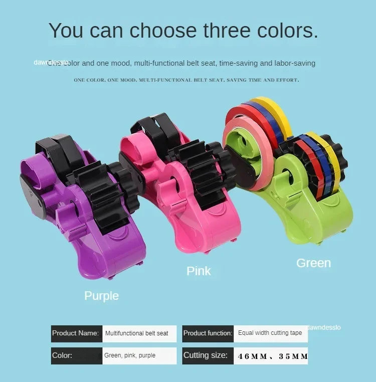 Semi-Automatic Multi-Roll Tape Dispenser – Reusable Thermal Tape Cutter with Storage Compartment