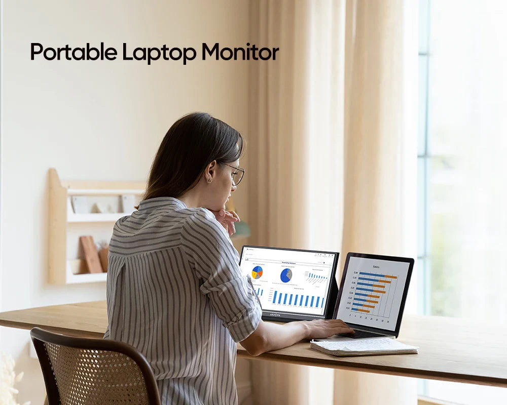 Arzopa 15.6" FHD Portable Monitor – 1080P IPS Second Screen for PC, Laptop, Mac, Xbox, PS4 & Switch