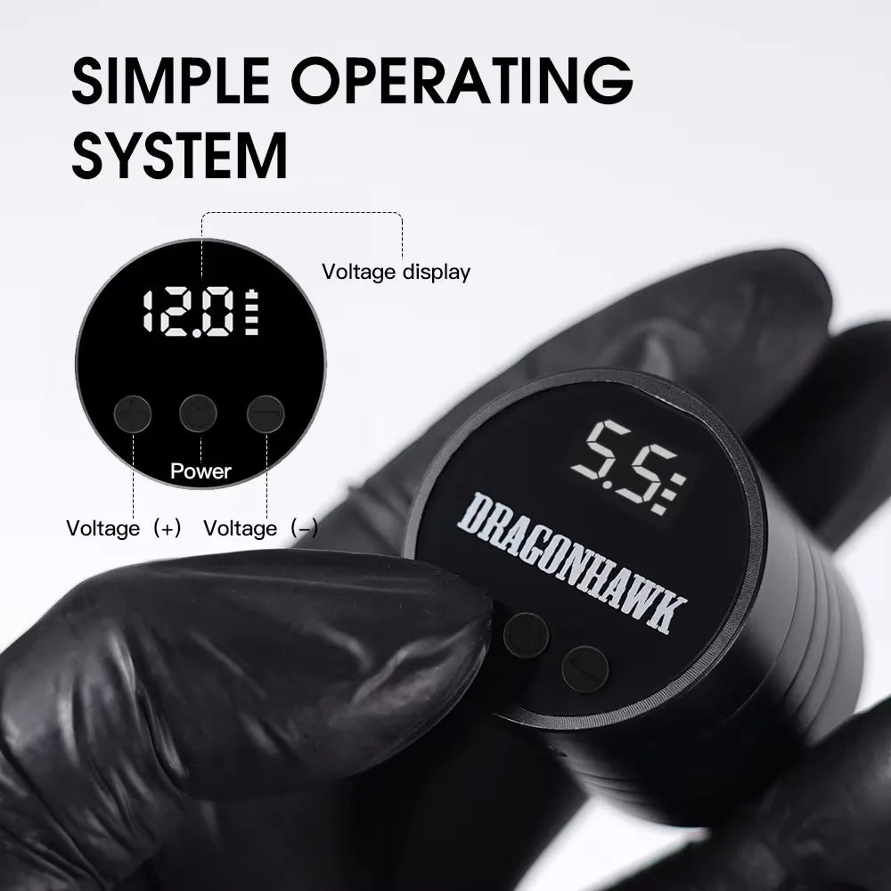 Mast K2 Wireless Tattoo Pen Kit – Dragonhawk B3 LCD Machine with Battery for Tattoo Artists