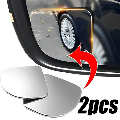 2pcs Car Blind Spot Mirrors - 360° Adjustable HD Wide Angle Frameless Rearview Auxiliary Round Mirrors