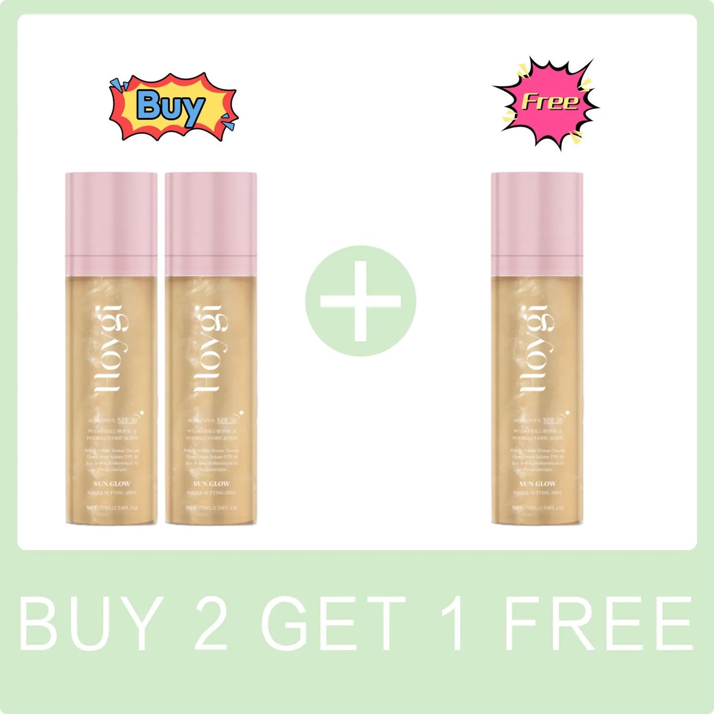 Hoygi SPF 50+ Matte Setting Spray — Long-Lasting Oil-Control Waterproof Makeup Fixer (Non-Greasy)