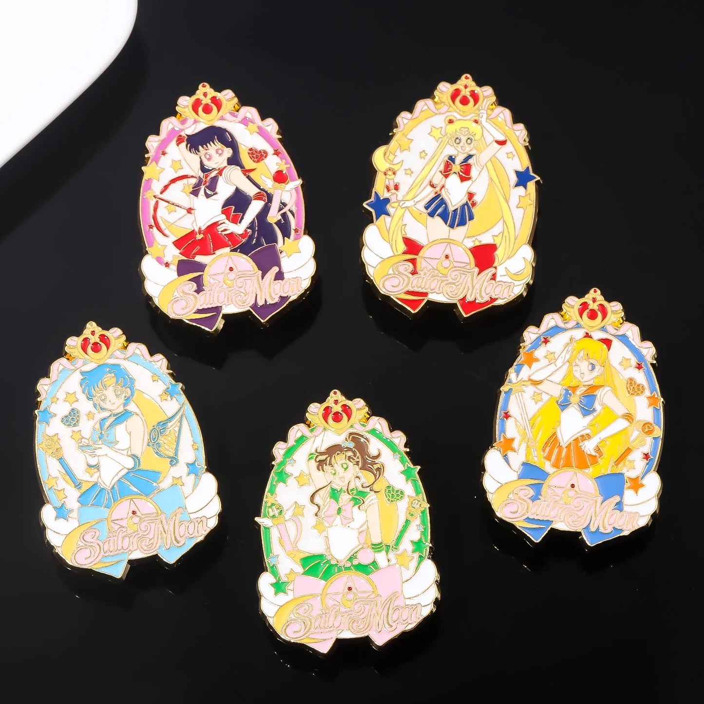 Sailor Girl Cartoon Brooch – Cute Moon & Stars Enamel Pin for Bags, Clothes & Jewelry