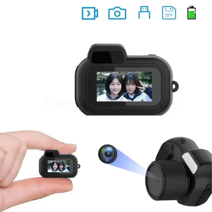 Mini Retro Camera with Screen – 1080p HD Portable Indoor/Outdoor Video Camera, TF Card Support, Holiday Gift Idea
