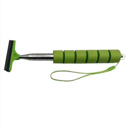 Stainless Steel Telescopic Car Rearview Mirror Wiper : Retractable Brush Head for Window Wash & Cleaning - Handheld Wiper Tool