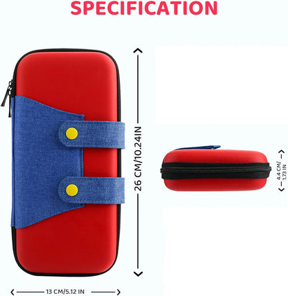 EVA Storage Case for Nintendo Switch/OLED, Portable Carrying Case with 10 Game Holders, Cute Mario Design