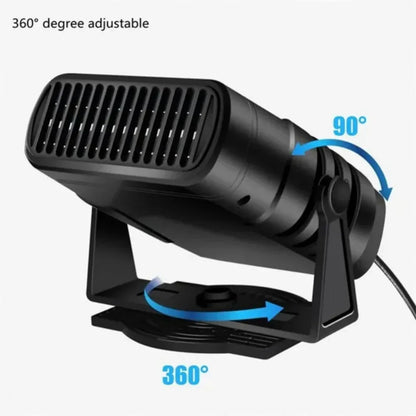 Electric Car Heater & Air Cooler Fan 12V/24V – Portable 120W Demister Defroster for Windshield Defogging