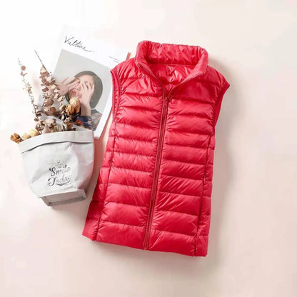 2024 Women's Ultra-Light Down Vest – Slim Sleeveless, Portable & Windproof Lightweight Waistcoat for Girls