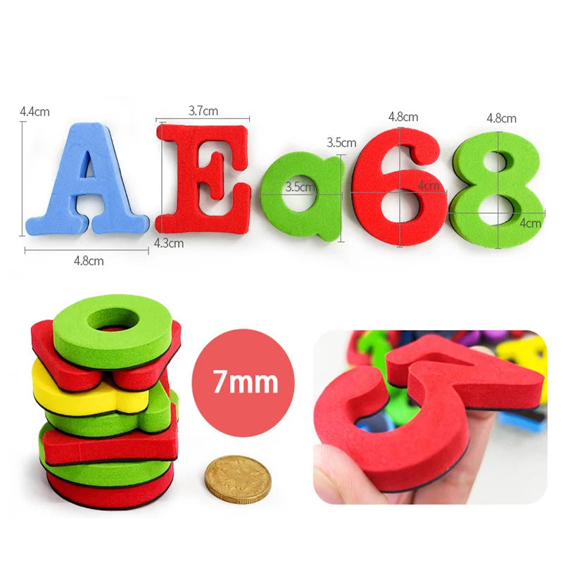 Magnetic Alphabet and Number Fridge Magnets - ABC 123 Educational Preschool Learning Toy Set