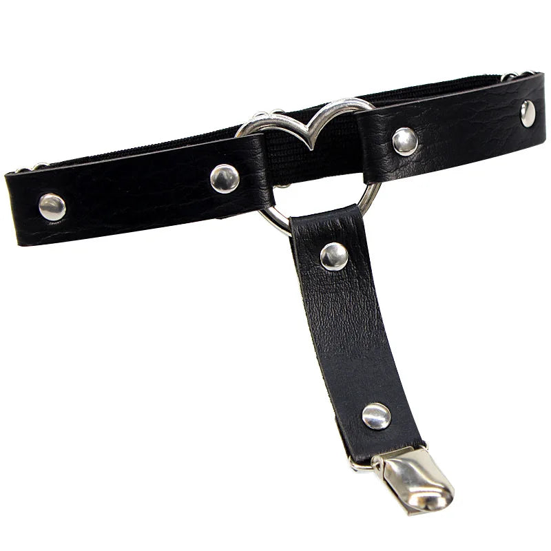 Sexy Leather Thigh Garter Belt – PU Punk Elastic Harness Leg Strap for Women & Girls