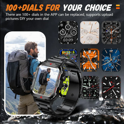 G.L Wear 2025 Sports Smart Watch – Bluetooth Call, LED Flashlight, Multi-Function Outdoor Fitness Watch for Men & Women