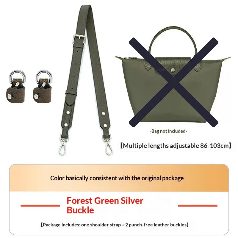 Leather Shoulder Strap for Longchamp Terra Bag - No-Punch Replacement Handle Strap Accessory