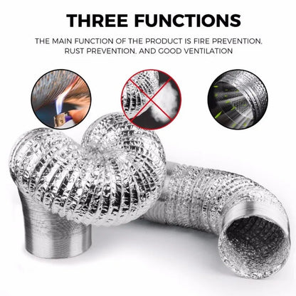 Scalable Aluminum Foil Ventilation Duct Hose – 80/100/120/150/200mm Exhaust Pipe for Kitchen, Bathroom & Fan Outlets