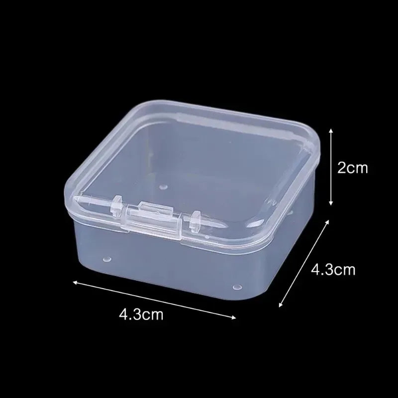 60/6PCS Mini Transparent Square Plastic Storage Boxes – Small Jewelry Organizer for Earrings & Packaging
