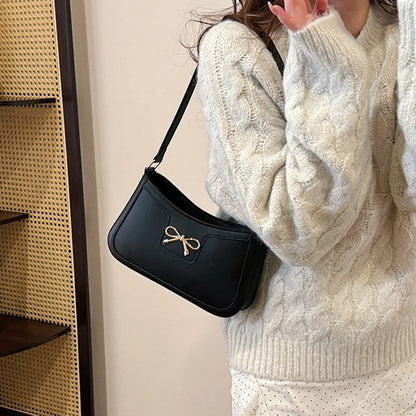 Women’s Shoulder Bag — Elegant Bow Large Capacity Soft Tote Handbag for Casual Daily Use