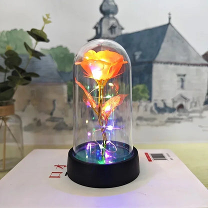 Artificial Eternal Rose Flowers with LED Light – Valentine’s Day Gift for Girlfriend, Wedding & Christmas Decor