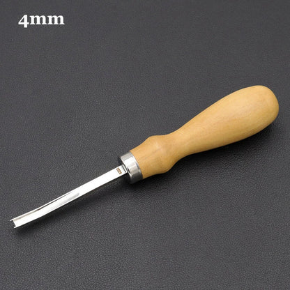 4mm-16mm Leather Edge Beveler Knife – Practical Skiving & Trimming Tool with Wood Handle for DIY Leathercraft