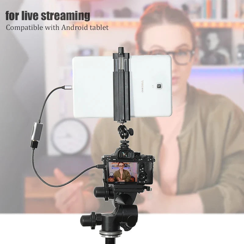 BFOLLOW Android Phone Tablet Camera Monitor HDMI Adapter - Ideal for Vloggers, YouTubers, Filmmakers - DSLR Video Capture Card