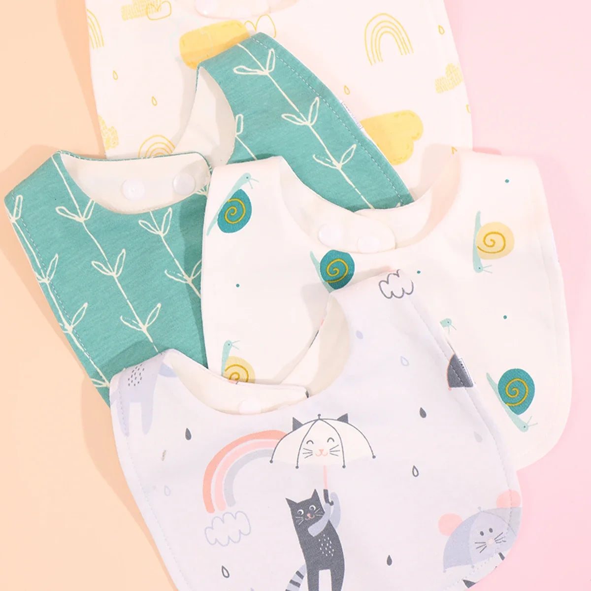 Cotton Baby Bib Set - Adjustable Soft Infant Feeding Bibs Burp Cloths Bandana Scarf for Boys & Girls