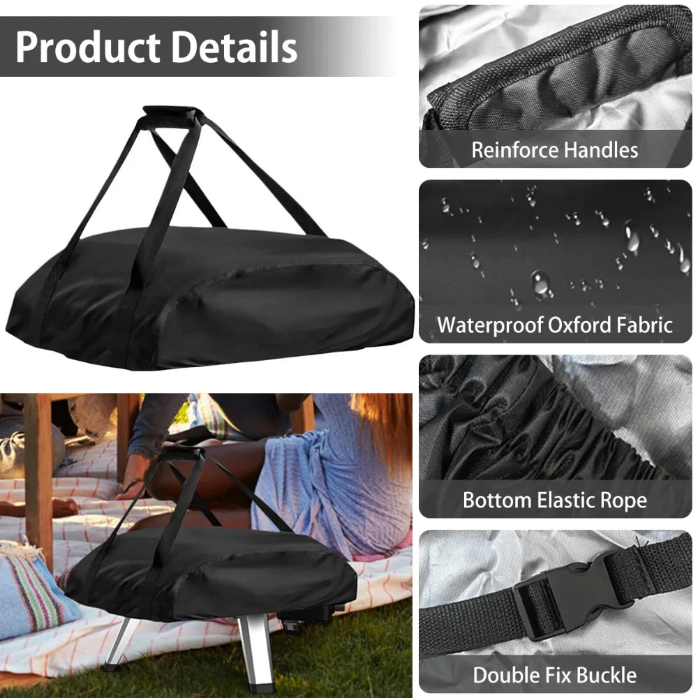 Waterproof Pizza Oven Cover for Ooni Koda 12 and 16 - 420D Oxford Fabric, Dustproof BBQ Accessory