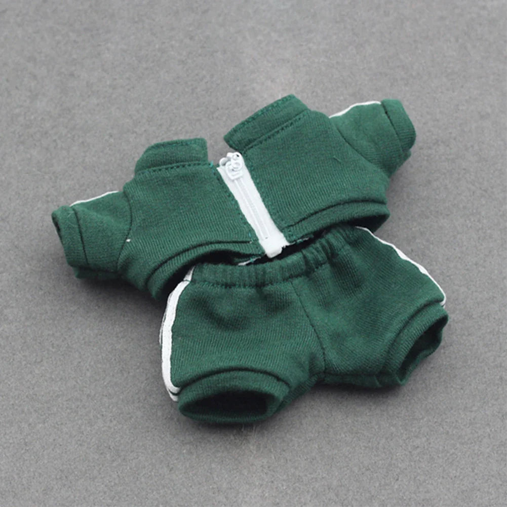 Ropa Labubu Clothes Set for 15/17cm V1/V2 Plush Dolls – Hooded Sweatshirt & Pants | Doll Outfit Accessories & Kid Toy Gift