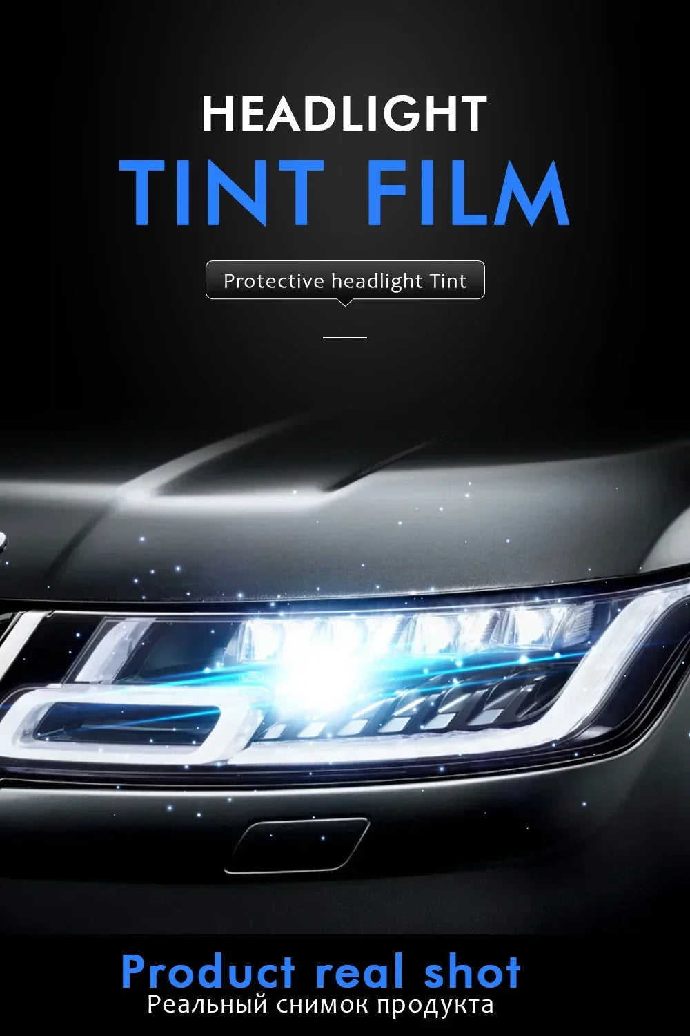 30x200cm Car Headlight & Taillight Tint Stickers – Waterproof Smoke Black Fog Light Film