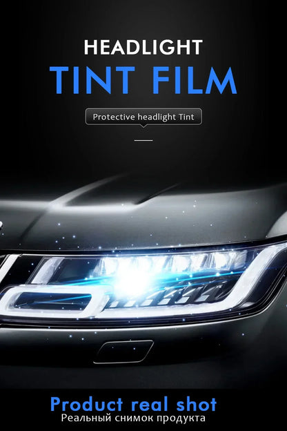 30x200cm Car Headlight & Taillight Tint Stickers – Waterproof Smoke Black Fog Light Film