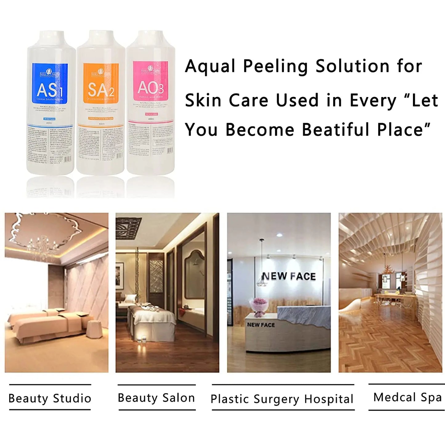 3pcs 1200ML Hydra Liquid Face Serum – Aqua Peel Solution AS1 SA2 AO3 for Beauty Machine & Deep Skin Cleaning