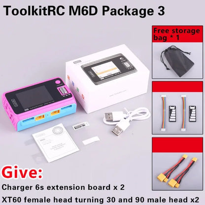 ToolkitRC M6D 500W Smart Charger - 15A Dual DC Charger & Discharger for 1-6S LiPo, LiHV, Li-Ion, NiMH & Pb Batteries