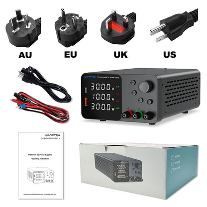 Lab Bench Switching Power Supply – Adjustable 30V 10A, 60V 5A, 120V Digital Voltage Stabilizer for Laboratory