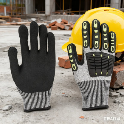 Cut-Resistant Work Gloves - Level 5 Protection with Nitrile Grip, Anti-Slip & Wear Resistance