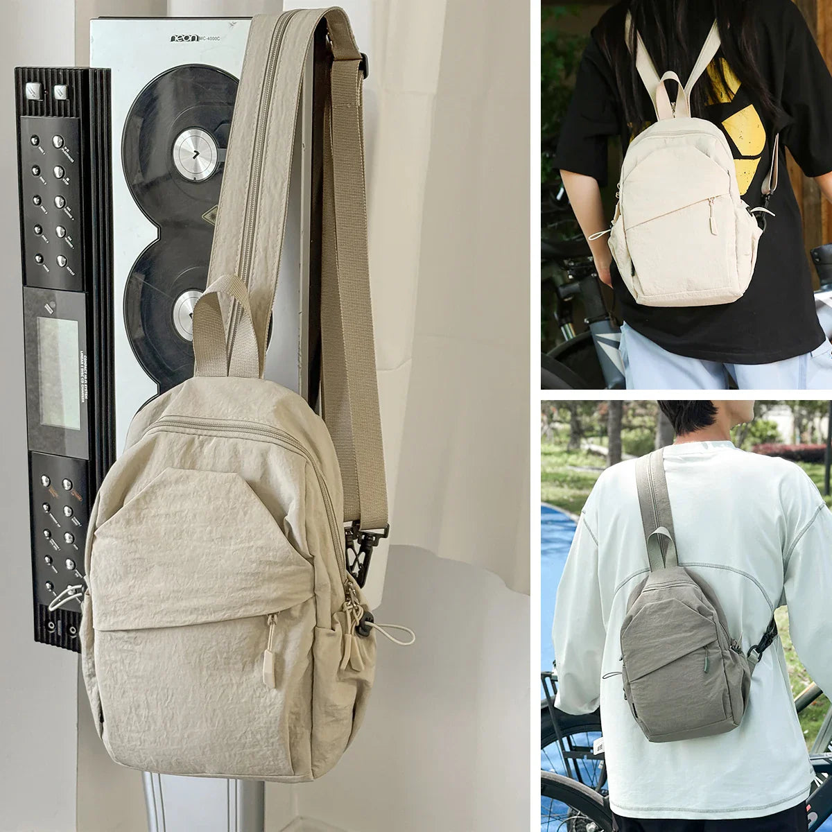 Men’s and Women’s Crossbody Bag – Lightweight Single Shoulder Chest Backpack for Cycling, Sports, and Mountain Climbing