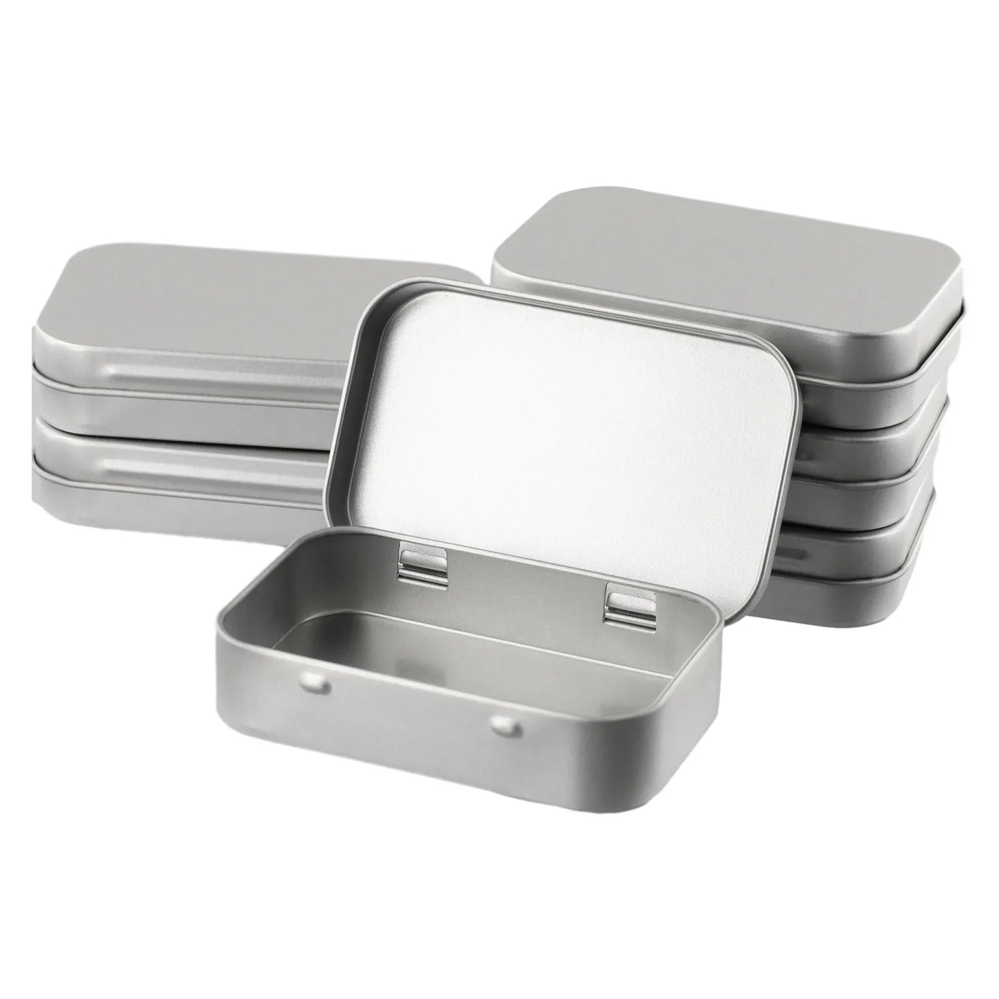 6PCS Mini Metal Storage Boxes — Tin-Plated Slide Cover for Jewelry, Pills, Cosmetics, and Portable Organizer