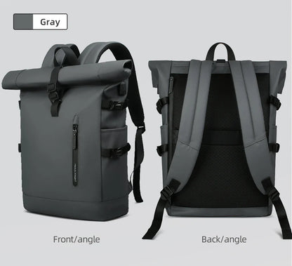 HK Expandable Travel Backpack for Men – Large Capacity Waterproof 15.6” Laptop Bag, Hiking Rucksack & Cycling Daypack with USB Port