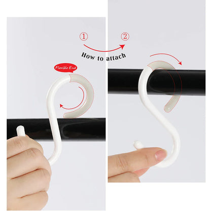 S-Shaped Multi-Purpose Hooks — Flexible Hanging Storage for Wardrobe & Kitchen Accessories