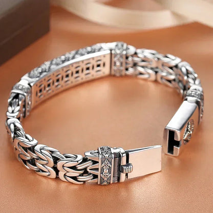 Retro Silver Chain Bracelet - Fashionable Men's Jewelry with Creative Personality Style