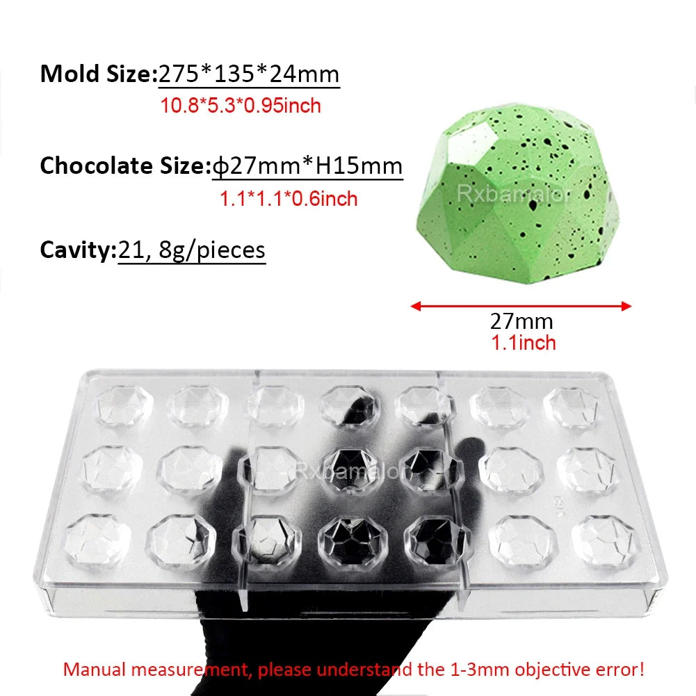 3D Polycarbonate Chocolate Mold - Sphere Diamond Chocolate Bomb & Bonbon Baking Mold for Professional Candy Making