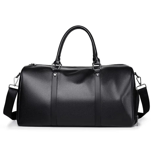 Retro Short Trip Bag – Large Capacity Sports, Motorcycle, and Training PU Waterproof Leisure Fitness Bag