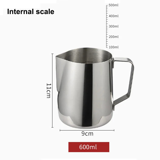 Stainless Steel Milk Frothing Pitcher Jug – 100ML–2000ML Espresso Barista Latte & Cappuccino Cream Foam Maker Cup