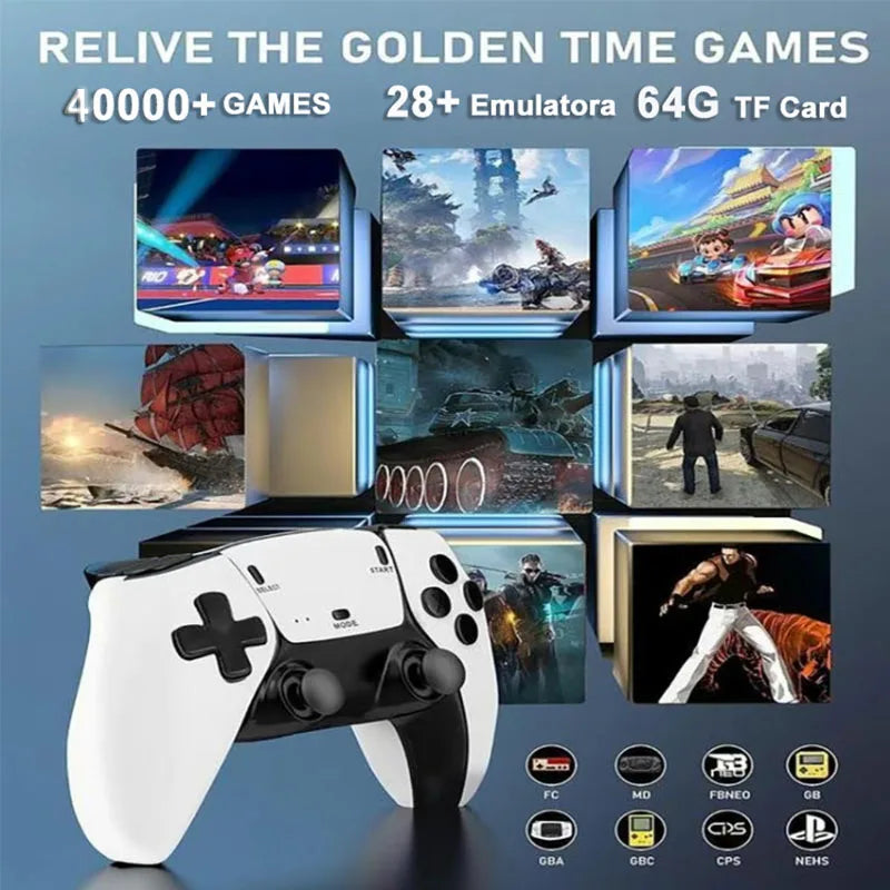 128GB M15 4K Game Stick Console – Wireless Dual Gamepads, 40,000+ Retro Arcade Games, HD Plug & Play TV Video Game System (Two-Player)