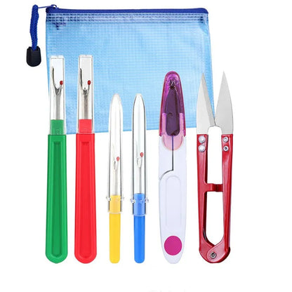 4-Piece Sewing Seam Ripper Kit - Thread Seam Remover Stitch Unpicker Thread Cutter Tool with Trimming Scissor