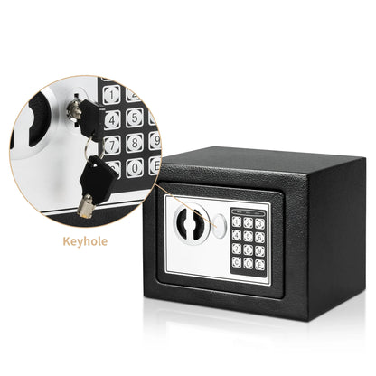 Deli 0.2 Cubic Feet Electronic Digital Safe — Steel Money Box with Fireproof Bag for Home Cash and Valuables