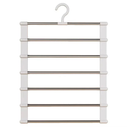 Multi-Layer Pants Hanger - Space-Saving Foldable Closet Organizer with Non-Slip Clips