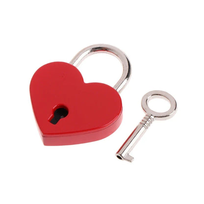 Vintage Wish Lock Mini Heart Shaped Lock Wedding Keyed Padlocks Personalized Padlock for Jewelry Box Small Wooden Box
